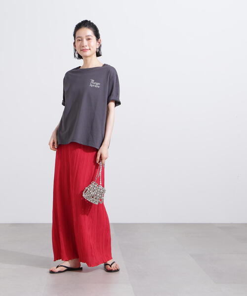 N.（N. Natural Beauty Basic）（エヌエヌナチュラルビューティーベーシック）の「シャドーチェックイージースカート（スカート・レディース・ブラック/レッド・MEDIUM）」の3枚目の写真