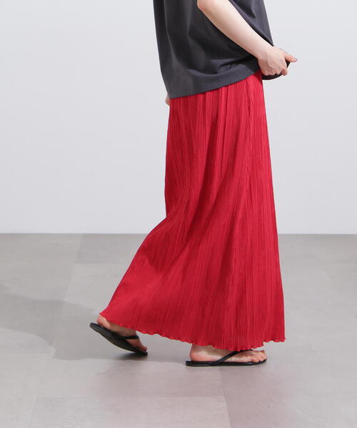 N.（N. Natural Beauty Basic）（エヌエヌナチュラルビューティーベーシック）の「シャドーチェックイージースカート（スカート・レディース・ブラック/レッド・MEDIUM）」の4枚目の写真