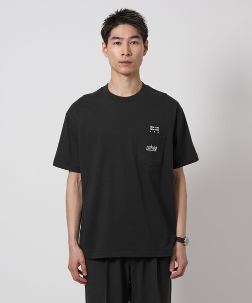 tシャツ 「MANHATTAN PORTAGE/マンハッタンポーテージ」 スカイラインロゴ ショートスリーブポケットTシャツ レディース メンズ MANHATTAN PORTAGE | [MANHATTAN PORTAGE/マンハッタン