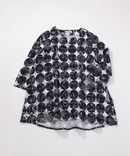 UCHINOコラボ】サークル柄コットンチュニック（Tシャツ