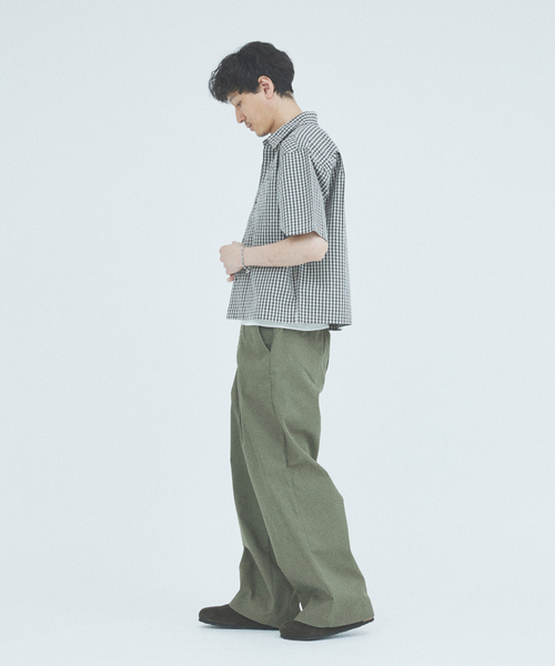 JOURNAL STANDARD（ジャーナルスタンダード）の「ミニ チェック クロップド 半袖 シャツ（シャツ/ブラウス・メンズ・ネイビー/ダークブルー/チャコールグレー/グレー・MEDIUM/LARGE）」の18枚目の写真