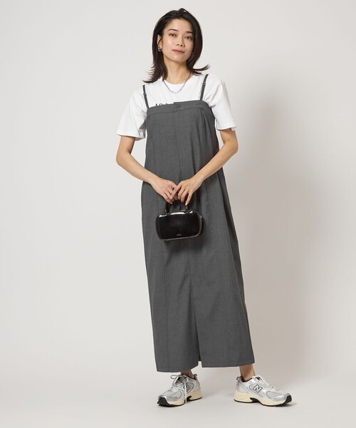 UNIVERSAL OVERALL(ユニバーサルオーバーオール)の「【別注】<UNIVERSAL OVERALL>2WAY ベアトップ キャミソールワンピース(ワンピース・レディース・ブラック/グレー系・FREE)」の5枚目の写真