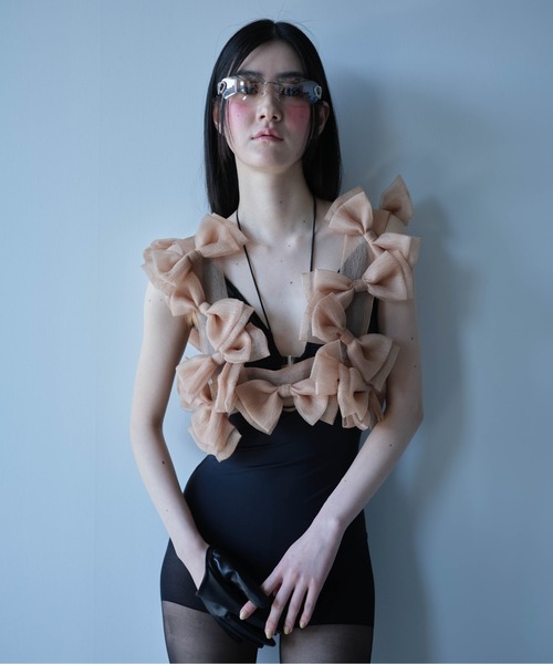 Tulle ribbon harness (リボン装飾チュールハーネス) Starry リボンフリルハーネス Tulle ribbon harness (リボン装飾