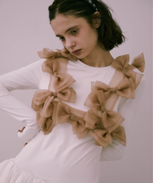 Tulle ribbon harness / カーメロ Tulle ribbon harness（ベスト）｜Carmelo（カーメロ）のファッション