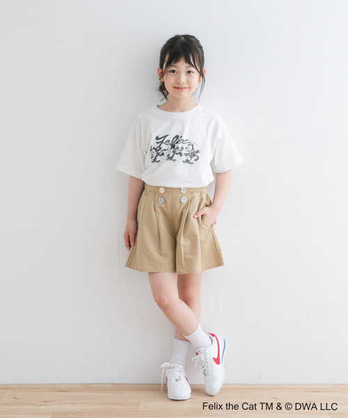 URBAN RESEARCH DOORS(アーバンリサーチドアーズ)の「『WEB/一部店舗限定サイズ』フロントボタンキュロットパンツ(KIDS)(その他パンツ・キッズ・ベージュ/ブルー・105/120/135/150)」の4枚目の写真
