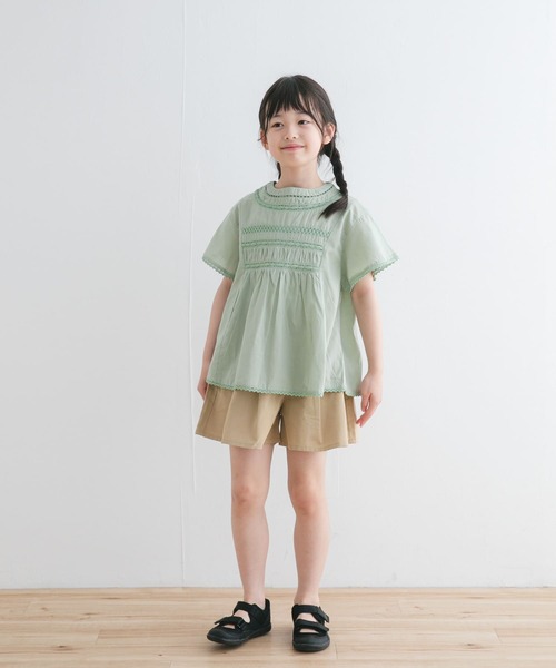 URBAN RESEARCH DOORS(アーバンリサーチドアーズ)の「『WEB/一部店舗限定サイズ』フロントボタンキュロットパンツ(KIDS)(その他パンツ・キッズ・ベージュ/ブルー・105/120/135/150)」の6枚目の写真