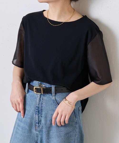 セール】ハーフスリーブコンビシアーTシャツ（Tシャツ