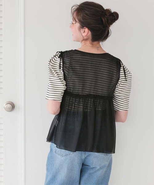 titivate（ティティベイト）の「ギャザーリボンベスト（ベスト・レディース・ブラック/アイボリー/チャコール・M）」の9枚目の写真