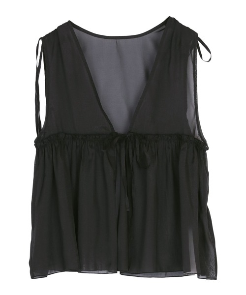 titivate（ティティベイト）の「ギャザーリボンベスト（ベスト・レディース・ブラック/アイボリー/チャコール・M）」の20枚目の写真