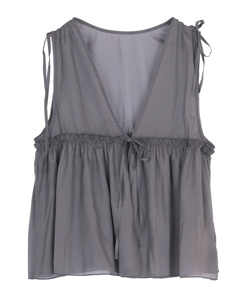 titivate（ティティベイト）の「ギャザーリボンベスト（ベスト・レディース・ブラック/アイボリー/チャコール・M）」の21枚目の写真