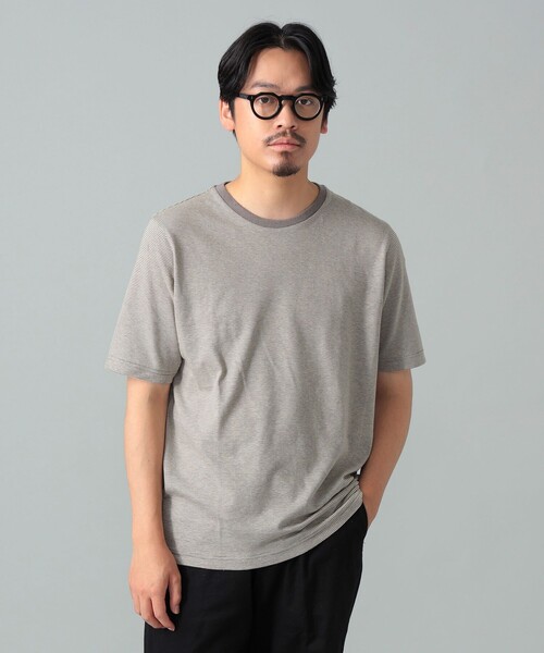 BRILLA per il gusto(ブリッラペルイルグースト)の「コットンヘンプ ミニボーダー Tシャツ(Tシャツ/カットソー・メンズ・ネイビー/ブラック系その他3・S/M/XL/L)」の4枚目の写真