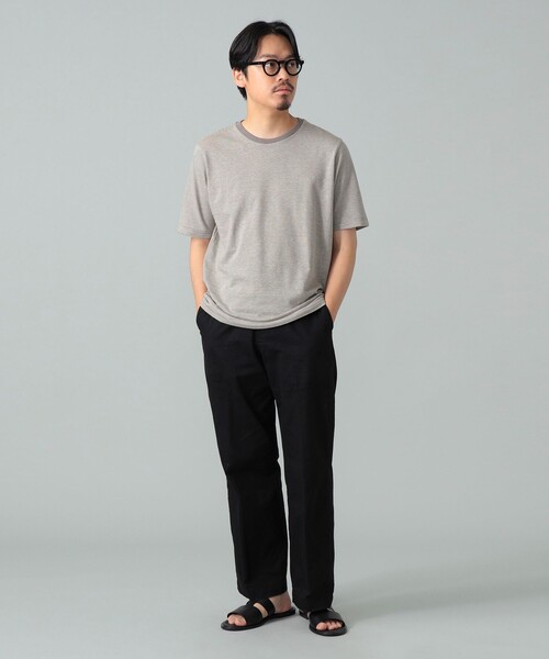 BRILLA per il gusto(ブリッラペルイルグースト)の「コットンヘンプ ミニボーダー Tシャツ(Tシャツ/カットソー・メンズ・ネイビー/ブラック系その他3・S/M/XL/L)」の6枚目の写真