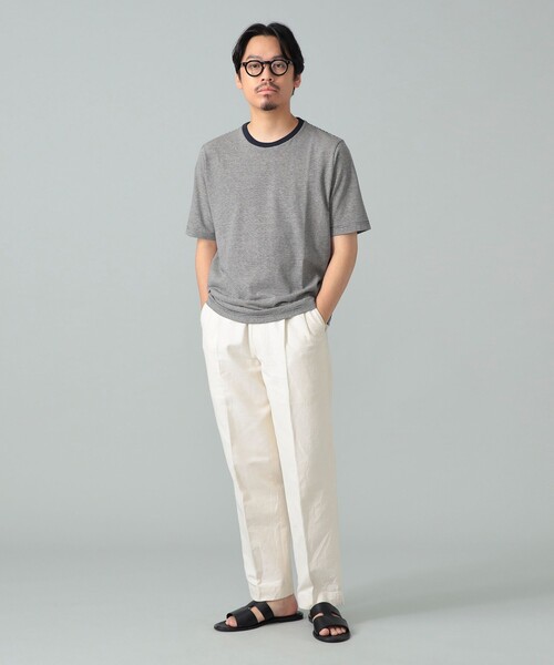 BRILLA per il gusto(ブリッラペルイルグースト)の「コットンヘンプ ミニボーダー Tシャツ(Tシャツ/カットソー・メンズ・ネイビー/ブラック系その他3・S/M/XL/L)」の15枚目の写真