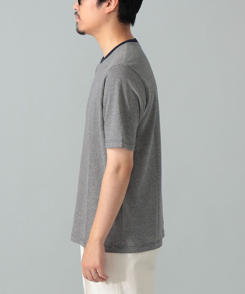 BRILLA per il gusto(ブリッラペルイルグースト)の「コットンヘンプ ミニボーダー Tシャツ(Tシャツ/カットソー・メンズ・ネイビー/ブラック系その他3・S/M/XL/L)」の18枚目の写真