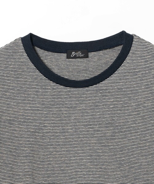 BRILLA per il gusto(ブリッラペルイルグースト)の「コットンヘンプ ミニボーダー Tシャツ(Tシャツ/カットソー・メンズ・ネイビー/ブラック系その他3・S/M/XL/L)」の21枚目の写真