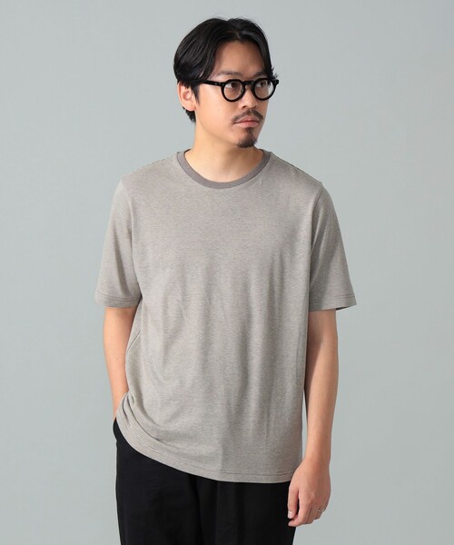 BRILLA per il gusto(ブリッラペルイルグースト)の「コットンヘンプ ミニボーダー Tシャツ(Tシャツ/カットソー・メンズ・ネイビー/ブラック系その他3・S/M/XL/L)」の1枚目の写真