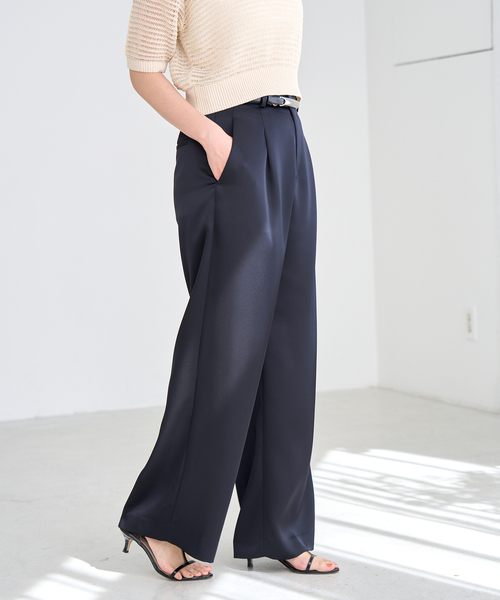 IENA（イエナ）の「《追加》ウォッシャブル サテン スラックス（スラックス・レディース・カーキ/ネイビー・38/36/34）」の3枚目の写真