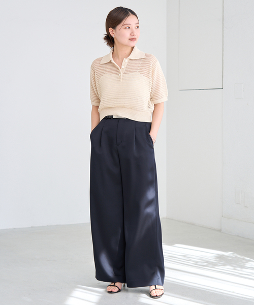 IENA（イエナ）の「《追加》ウォッシャブル サテン スラックス（スラックス・レディース・カーキ/ネイビー・38/36/34）」の4枚目の写真