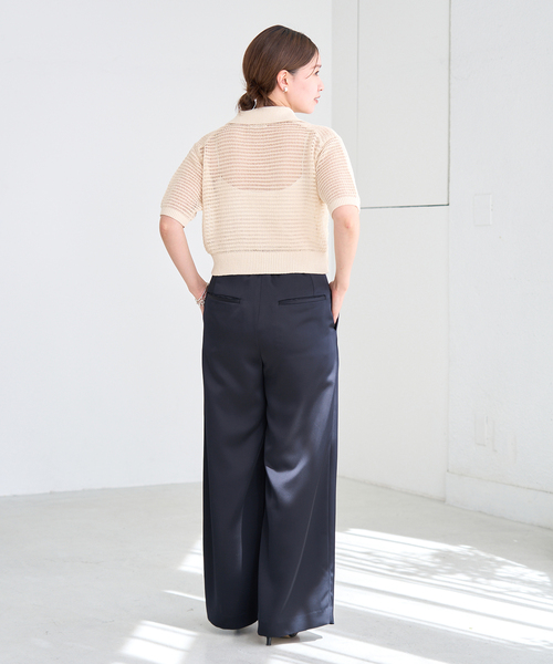 IENA（イエナ）の「《追加》ウォッシャブル サテン スラックス（スラックス・レディース・カーキ/ネイビー・38/36/34）」の5枚目の写真