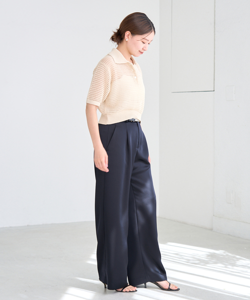 IENA（イエナ）の「《追加》ウォッシャブル サテン スラックス（スラックス・レディース・カーキ/ネイビー・38/36/34）」の6枚目の写真