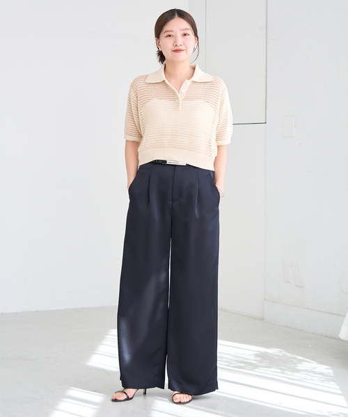 IENA（イエナ）の「《追加》ウォッシャブル サテン スラックス（スラックス・レディース・カーキ/ネイビー・38/36/34）」の7枚目の写真