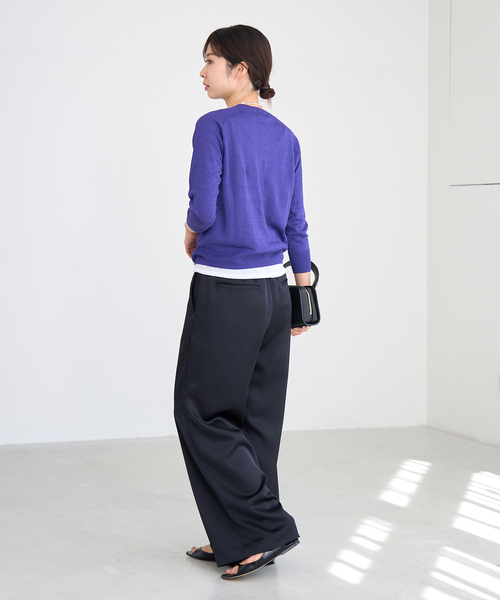 IENA（イエナ）の「《追加》ウォッシャブル サテン スラックス（スラックス・レディース・カーキ/ネイビー・38/36/34）」の12枚目の写真