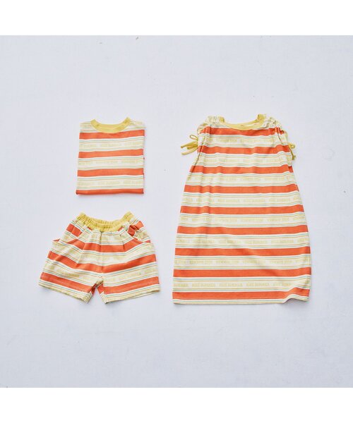 p.premier（ピードットプルミエ）の「夏だいすきロゴボーダーシャーリングスリーブワンピース（ワンピース・キッズ・ブルー/サックスブルー/レッド・140/120/110/100/90/80/130）」の12枚目の写真