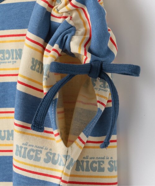 p.premier（ピードットプルミエ）の「夏だいすきロゴボーダーシャーリングスリーブワンピース（ワンピース・キッズ・ブルー/サックスブルー/レッド・140/120/110/100/90/80/130）」の14枚目の写真