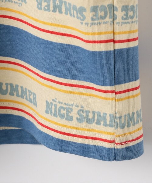 p.premier（ピードットプルミエ）の「夏だいすきロゴボーダーシャーリングスリーブワンピース（ワンピース・キッズ・ブルー/サックスブルー/レッド・140/120/110/100/90/80/130）」の16枚目の写真