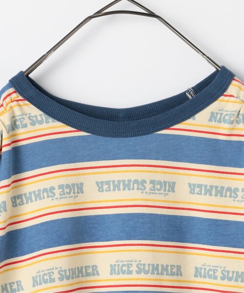 p.premier（ピードットプルミエ）の「夏だいすきロゴボーダーシャーリングスリーブワンピース（ワンピース・キッズ・ブルー/サックスブルー/レッド・140/120/110/100/90/80/130）」の22枚目の写真