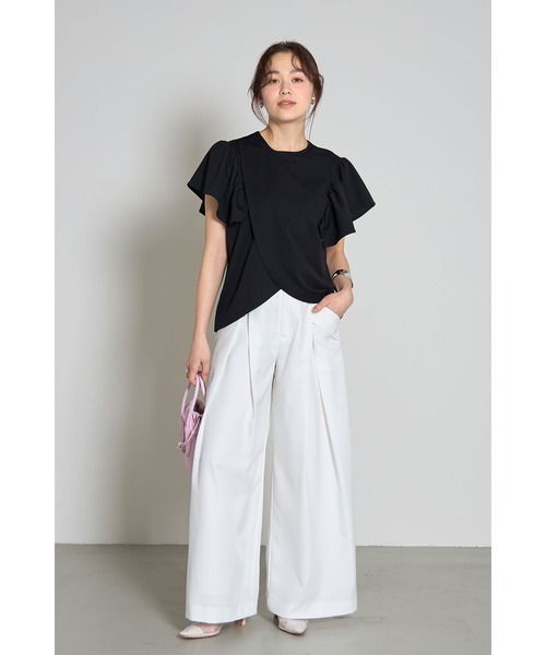 &. NOSTALGIA(アンドドットノスタルジア)の「フリルショルダーアシメカットブラウス(Tシャツ/カットソー・レディース・ブラック/グレー/ミント・M)」の12枚目の写真