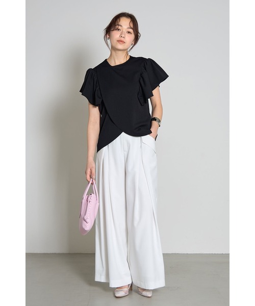 &. NOSTALGIA(アンドドットノスタルジア)の「フリルショルダーアシメカットブラウス(Tシャツ/カットソー・レディース・ブラック/グレー/ミント・M)」の16枚目の写真