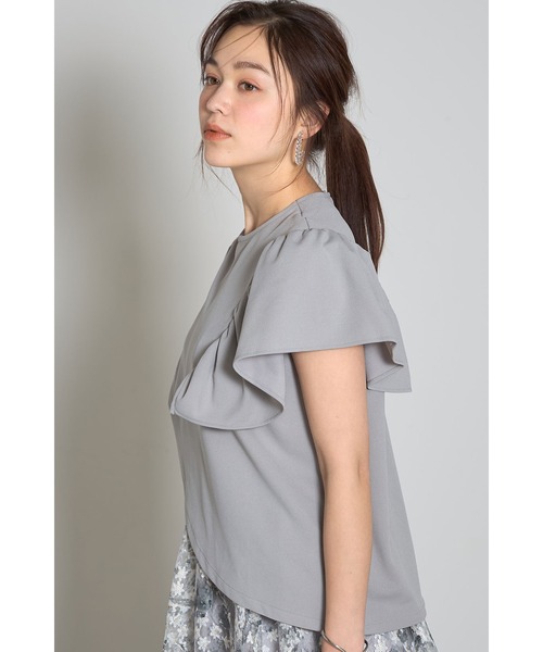 &. NOSTALGIA(アンドドットノスタルジア)の「フリルショルダーアシメカットブラウス(Tシャツ/カットソー・レディース・ブラック/グレー/ミント・M)」の19枚目の写真