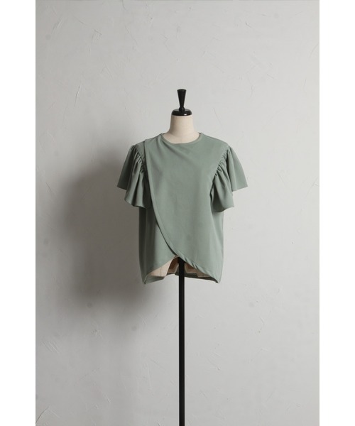 &. NOSTALGIA(アンドドットノスタルジア)の「フリルショルダーアシメカットブラウス(Tシャツ/カットソー・レディース・ブラック/グレー/ミント・M)」の21枚目の写真