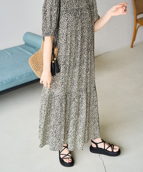 セール】限定展開 花柄 マキシ 半袖 ワンピース（ワンピース