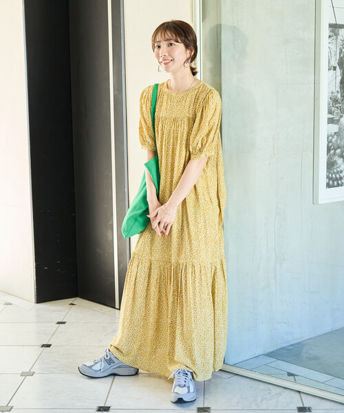 FREAK'S STORE(フリークスストア)の「限定展開 花柄 マキシ 半袖 ワンピース(ワンピース・レディース・レッド/グリーン/ブラック/ネイビー/イエロー/ベージュ・SMALL/MEDIUM)」の21枚目の写真