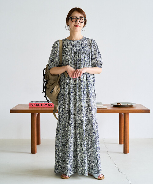 セール】限定展開 花柄 マキシ 半袖 ワンピース（ワンピース