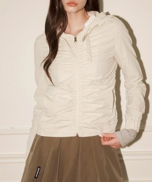 [ODDONEOUT] SHIRRING HOODIE JUMPER/追跡付 ODDONEOUT】SHIRRING HOODIE JUMPER（ブルゾン）｜oddoneout