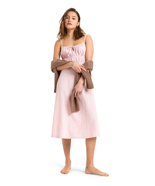 ROXY(ロキシー)の「ROSIE SKIES SLUB/ロキシーロングワンピース(ワンピース・レディース・ピンク・SMALL/MEDIUM)」の1枚目の写真