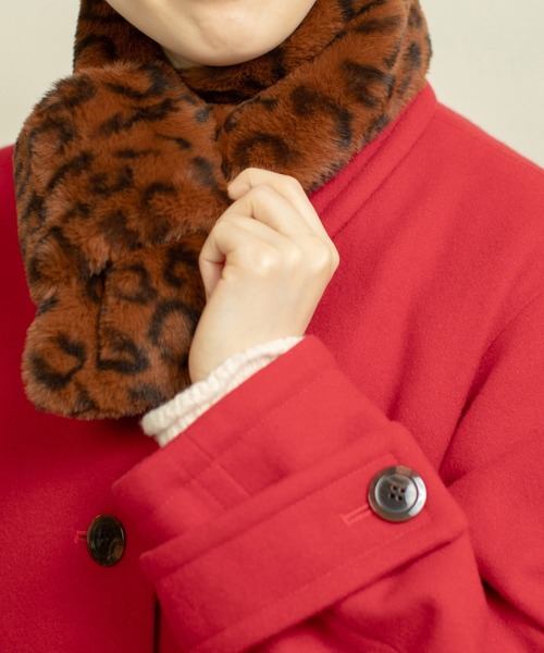 CHILD WOMAN（チャイルドウーマン）の「レオパードファー ミニマフラー（マフラー・レディース・ブラウン・FREE）」の2枚目の写真