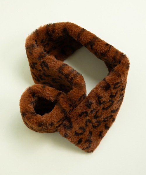 CHILD WOMAN（チャイルドウーマン）の「レオパードファー ミニマフラー（マフラー・レディース・ブラウン・FREE）」の7枚目の写真