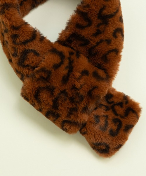 CHILD WOMAN（チャイルドウーマン）の「レオパードファー ミニマフラー（マフラー・レディース・ブラウン・FREE）」の6枚目の写真