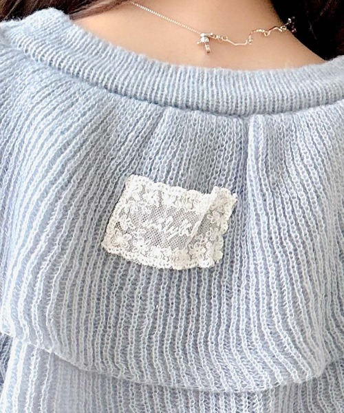 mily bilet（ミウィビレット）の「【mily bilet】かわいくて暖かい。ビッグフリルミックスニットカーディガン（長袖）（カーディガン/ボレロ・レディース・アイボリー/ブルー/グレー・LARGE/MEDIUM/SMALL/X-LARGE）」の22枚目の写真