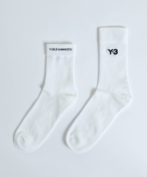 Y-3(ワイスリー)の「Y-3 CLASSIC CREW SOCKS(ソックス/靴下・メンズ・ホワイト・MEDIUM/SMALL/LARGE)」の1枚目の写真