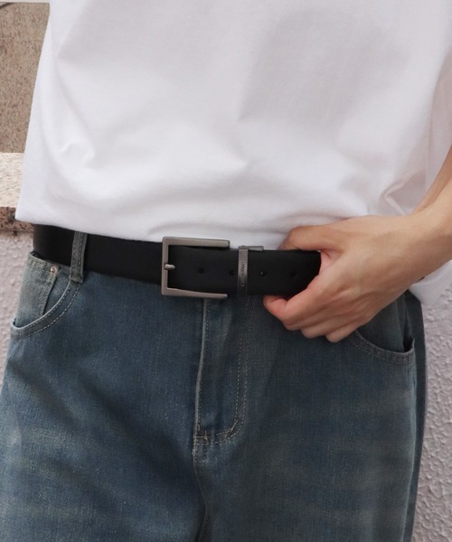 Calvin Klein（カルバン・クライン）の「Calvin Klein/カルバンクライン Reversible Belt レザー ベルト（ベルト・メンズ・ブラック系3/ブラック系1/ブラック系4/ブラック系2/ブラック系6/ブラック系5/ブラック系7・48）」の2枚目の写真