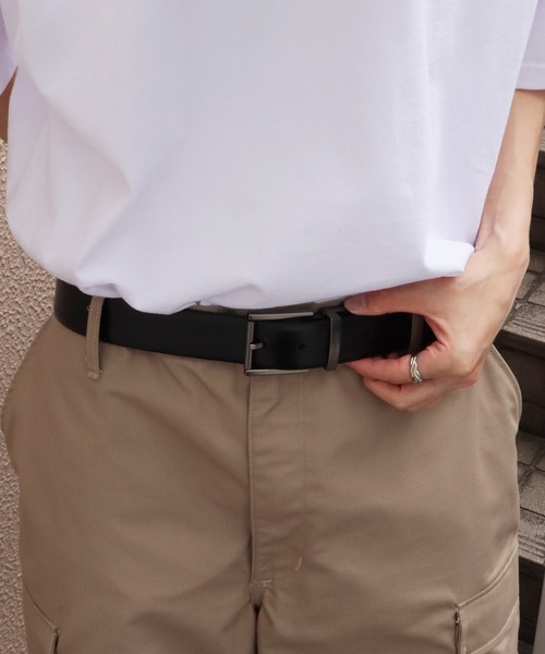 Calvin Klein（カルバン・クライン）の「Calvin Klein/カルバンクライン Reversible Belt レザー ベルト（ベルト・メンズ・ブラック系3/ブラック系1/ブラック系4/ブラック系2/ブラック系6/ブラック系5/ブラック系7・48）」の4枚目の写真