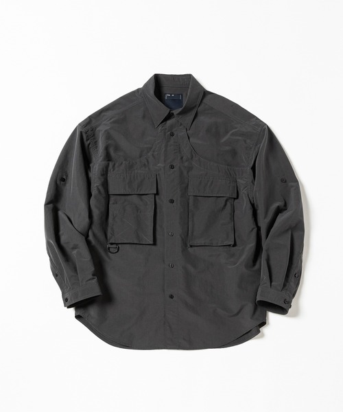 meanswhile(ミーンズワイル)の「Luggage L/S SH(シャツ/ブラウス・メンズ・グレー/スミクロ/ブラウン・1(S)/2(M))」の4枚目の写真