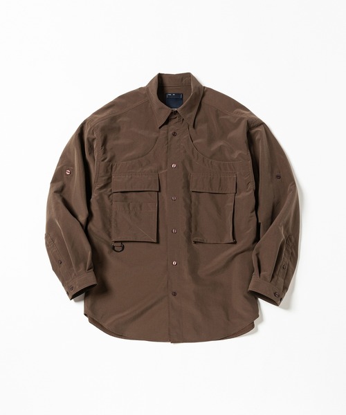 meanswhile(ミーンズワイル)の「Luggage L/S SH(シャツ/ブラウス・メンズ・グレー/スミクロ/ブラウン・1(S)/2(M))」の12枚目の写真