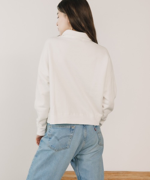 R JUBILEE（アールジュビリー）の「R JUBILEE/アール ジュビリー Half Zip Sweat Pullover ハーフジップスウェット（スウェット・レディース・ホワイト/ブラック・FREE）」の3枚目の写真