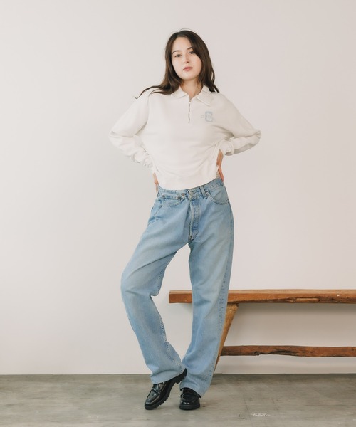 R JUBILEE（アールジュビリー）の「R JUBILEE/アール ジュビリー Half Zip Sweat Pullover ハーフジップスウェット（スウェット・レディース・ホワイト/ブラック・FREE）」の4枚目の写真